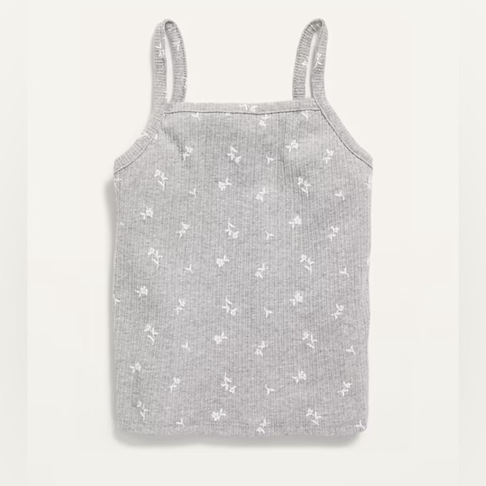 Old Navy Light Gray Knit Top Rib-Knit Cami for Girls Size M (8)